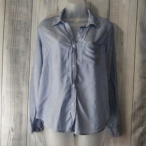 NWOT Blue & White striped Button Up